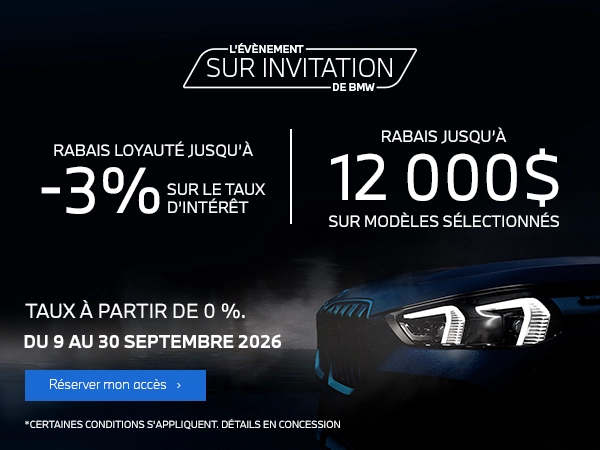 Bannière de L'événement sur invitation de BMW